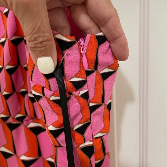 Diane Von Furstenberg Dress Womens 14 Pink Retro Geo Limited Edition Target NEW - Picture 3 of 10
